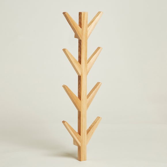 Ash Wood Space Saving Coat Stand Dunelm