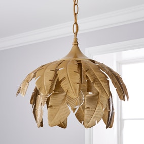 Farrah Palm Leaf Ceiling Fitting Gold, Palm Tree Ceiling Light Fixture