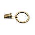 Pack of 6 Antique Brass Curtain Rings with Clips Dia. 25mm