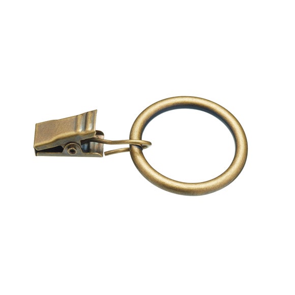 Pack of 12 25mm Curtain Rings with Clips Dunelm