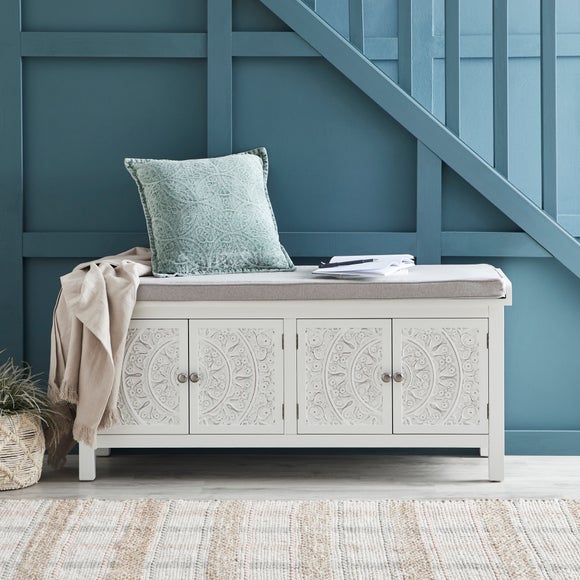 shoe storage bench with cushion dunelm