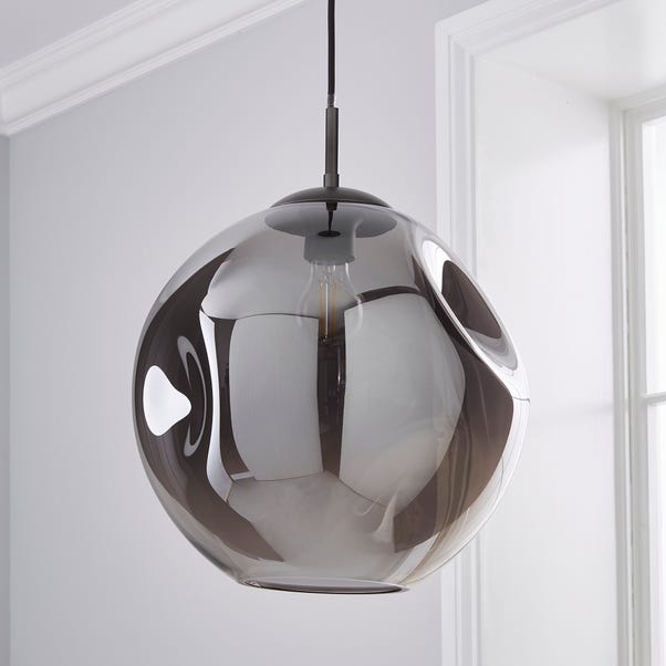 Alexis Dimpied Glass 1 Light Pendant Ceiling Fitting Dunelm - Ceiling Pendant Lamp Fixtures And Fittings