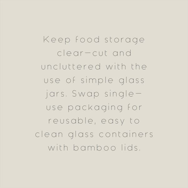 Glass Food Storage with Bamboo Lids Round 900ml Clear