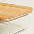 Glass Food Storage with Bamboo Lids Rectangular 350ML Clear