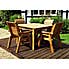 Charles Taylor 4 Seater Square Dining Set with Grey Seat Pads and Parasol Wood (Brown)