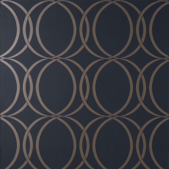 Trellis Navy Wallpaper Dunelm
