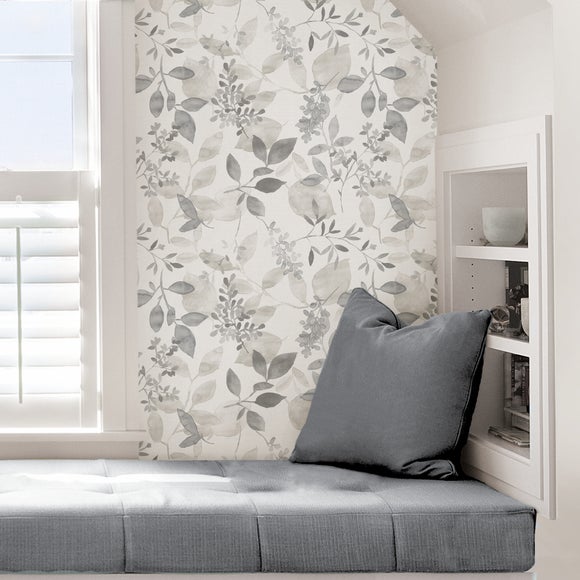 NuWallpaper Breezy Grey Self Adhesive Wallpaper Dunelm