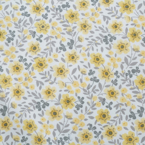 Bessie Ditsy Floral Ochre 100 Cotton Reversible Duvet Cover and Pillowcase Set Dunelm