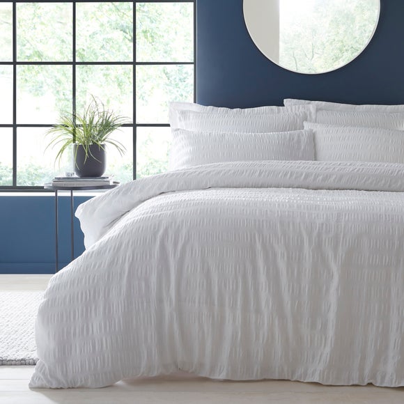 dunelm seersucker bedding white