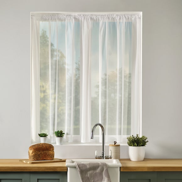 Plain Leaded Net Curtain Fabric | Dunelm