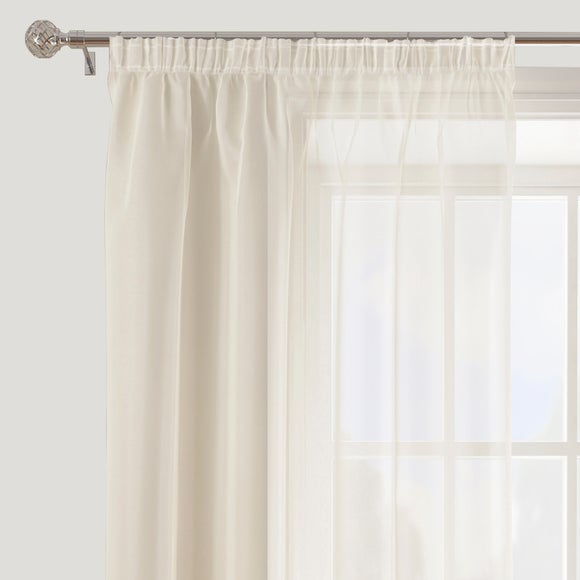 Voile Curtain Panel White Tape Top Plain Curtain Top Quality Voile Net & Voile 