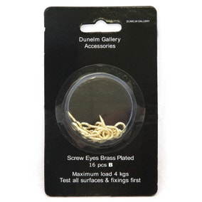 Pack of 16 Brass Plated Screw Eyes