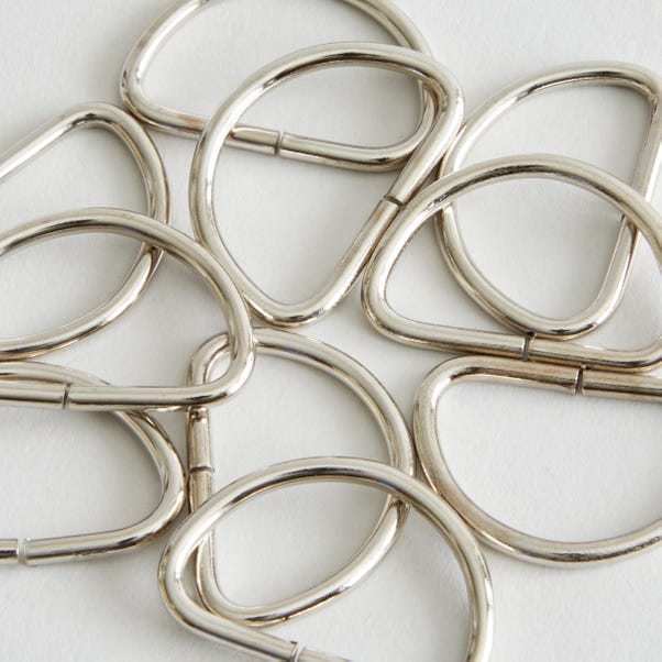Silver 25mm D-Rings Pack of 10 Silver