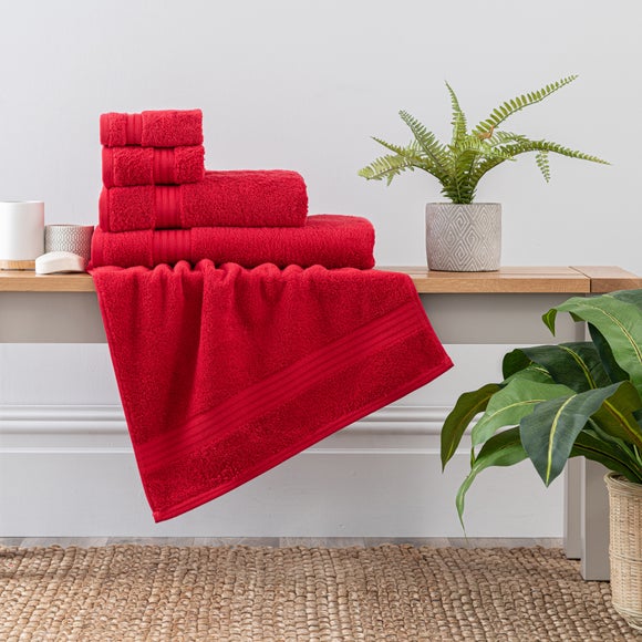 Dunelm Red 100% Egyptian Cotton Towel Conscious Choice