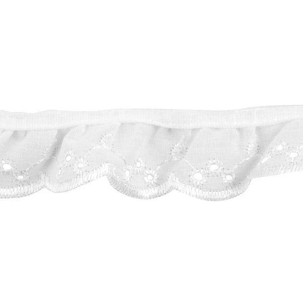 Frilled Lace White Trim
