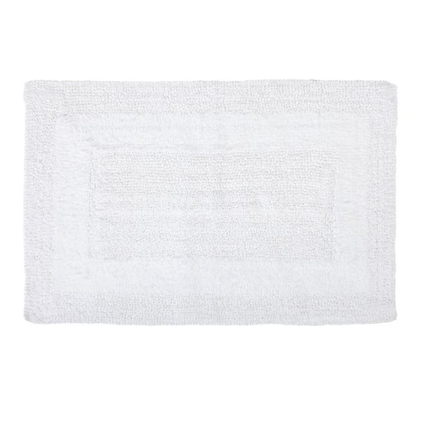 Super Soft Reversible White Bath Mat