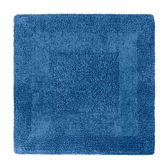 Super Soft Reversible Cornflower Square Bath Mat Dunelm   20608811 