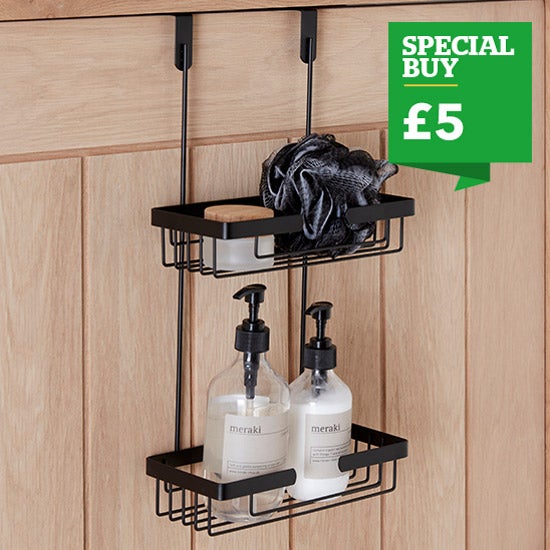 Wire Hanging Black Shower Caddy