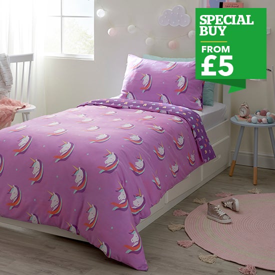 Unicorn Reversible Duvet Cover and Pillowcase Set