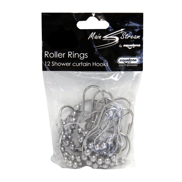 Roller Rings Pack Of 12 Shower Curtain, Do Dunelm Curtains Come With Hooks
