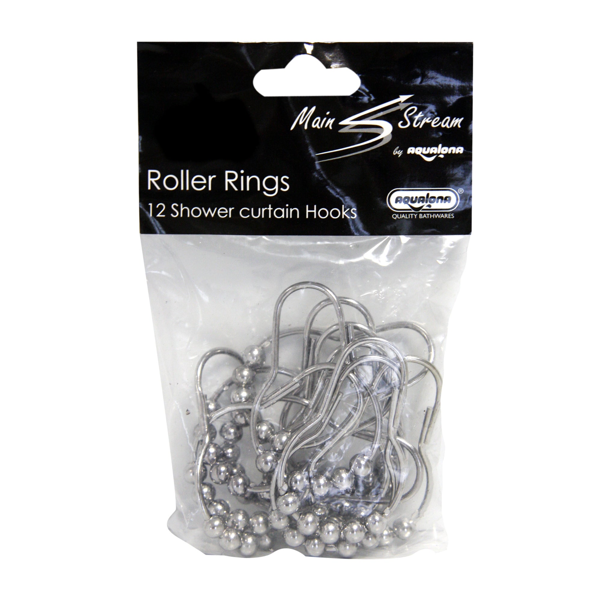 Roller Rings Pack of 12 Shower Curtain Hooks