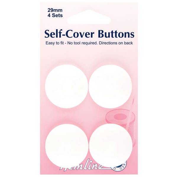 Hemline Self Cover White Buttons  undefined