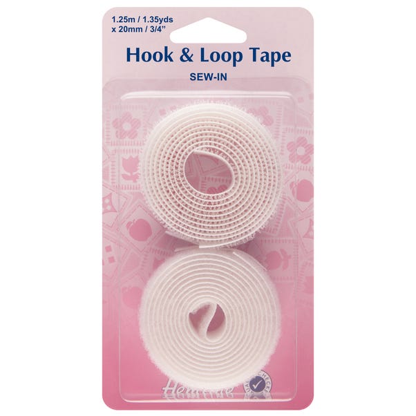Hemline Sew-In 20mm Hook and Loop Tape White