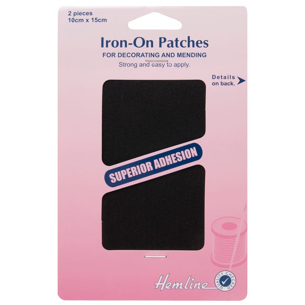 Hemline Black Iron-On Patches image 1 of 2