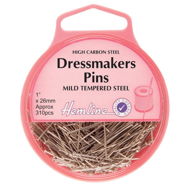 Hemline Dressmaker Pins Silver