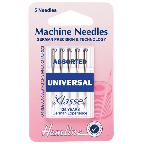 Hemline H100.99 Universal Assorted Sewing Machine Needles Silver