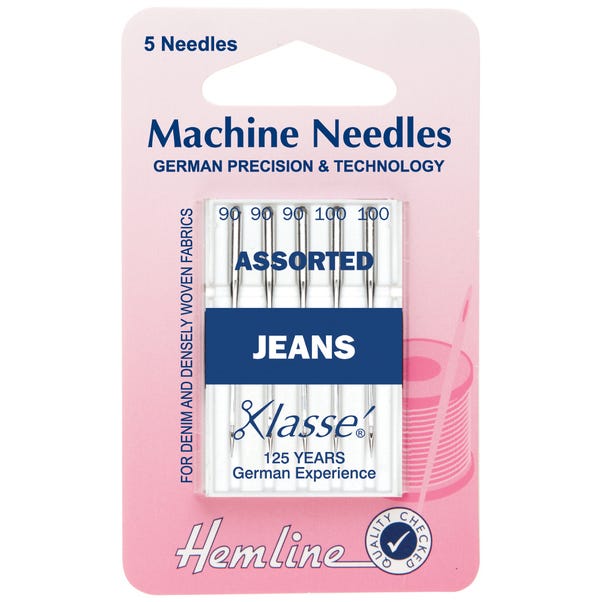Hemline H103.99 Jeans Sewing Machine Needles Silver