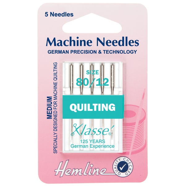 Hemline Medium Quilting Sewing Machine Needles Silver