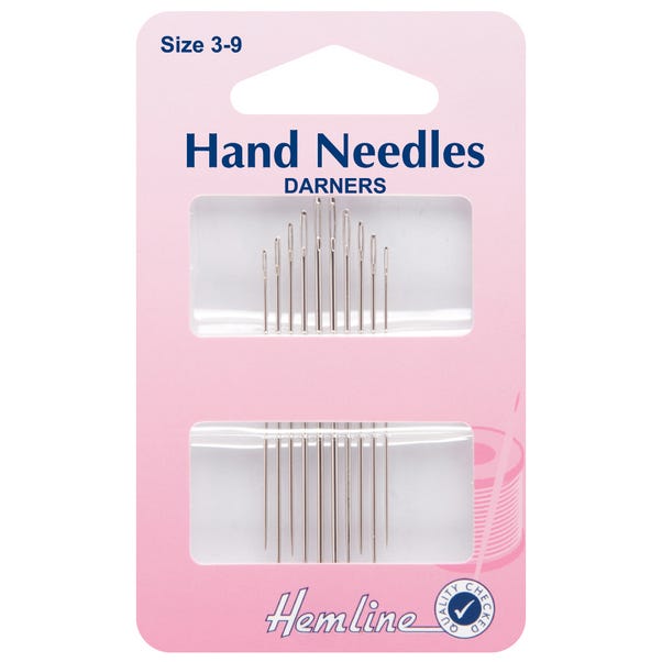 Hemline Darners 3-9 Hand Needles Silver