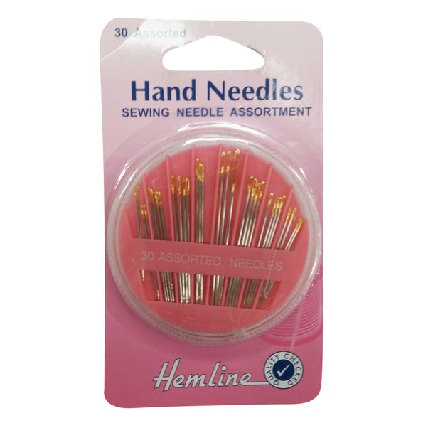 Hemline 30 Assorted Hand Needles Silver