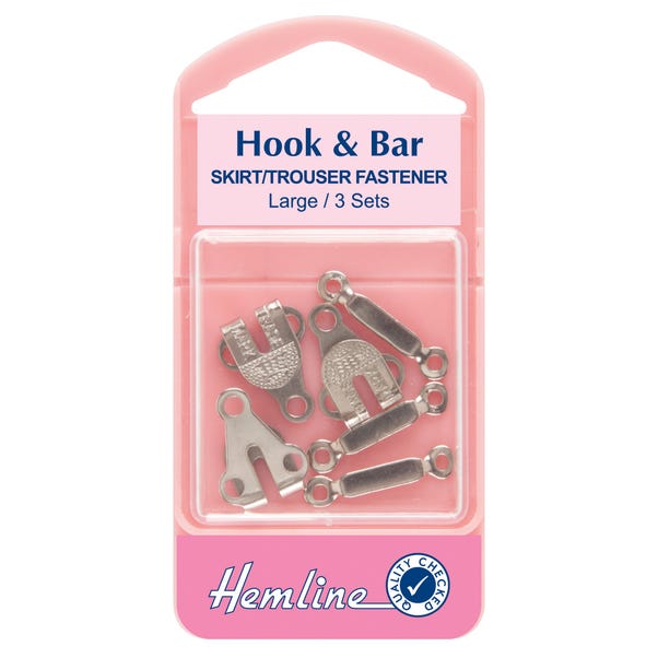 Hemline Large Silver Trouser Hook And Bar Fasteners image 1 of 1