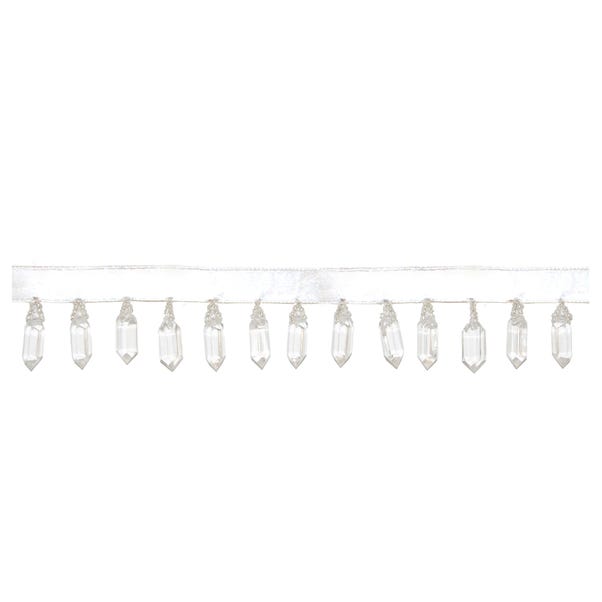 Faceted Bead Fringe Clear