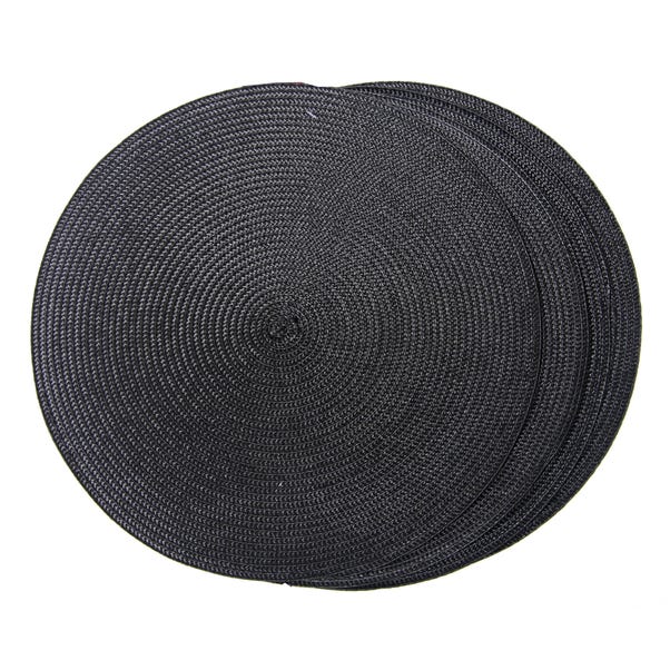 Set Of 4 Round Woven Placemats Dunelm Set Of 4 Round Woven Placemats Dunelm, Round Black Placemats And Coasters