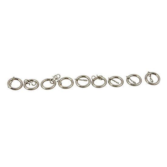 Pack of 10 Satin Steel Cafe Rod Curtain Rings Dunelm
