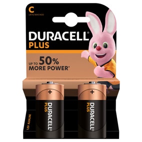 Duracell Plus C Batteries Pack of 2