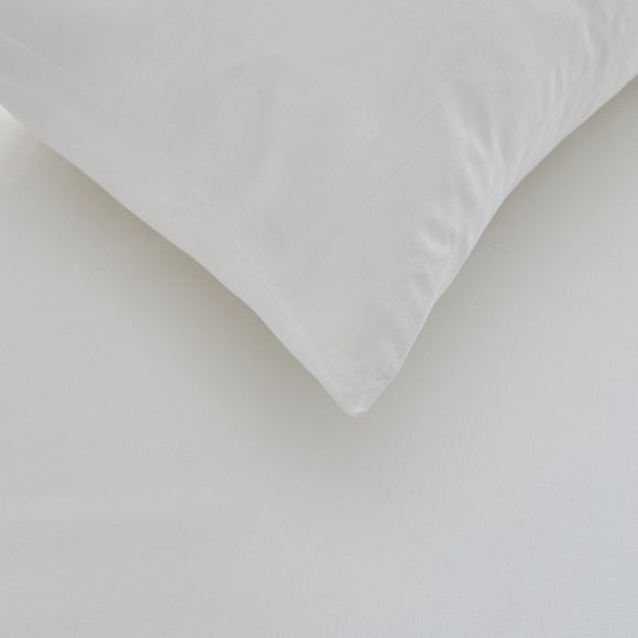 Pair of Pillow Protector 100% Cotton With Zip White,Size 74x48cm Anti Allergy 
