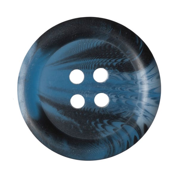 Round Rimmed Marbled Buttons 22.5mm Pack of 4 Blue