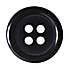 Black Round Rimmed Buttons 15mm Pack of 10 Black undefined