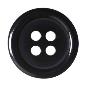 Black Round Rimmed Buttons 15mm Pack of 10