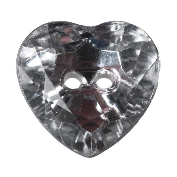 Heart Shaped Crystal Buttons 12mm Pack of 5 image 1 of 1