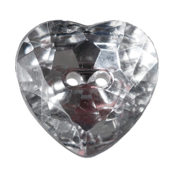 Heart Shaped Crystal Buttons 16mm Pack of 4 image 1 of 1