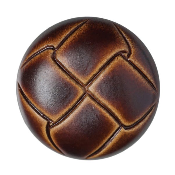 Round Leather Effect Buttons 15mm Pack of 3 image 1 of 1