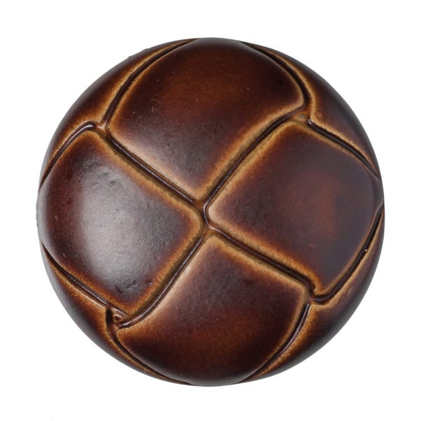 Round Leather Effect Buttons 22.5mm Pack of 2 image 1 of 1