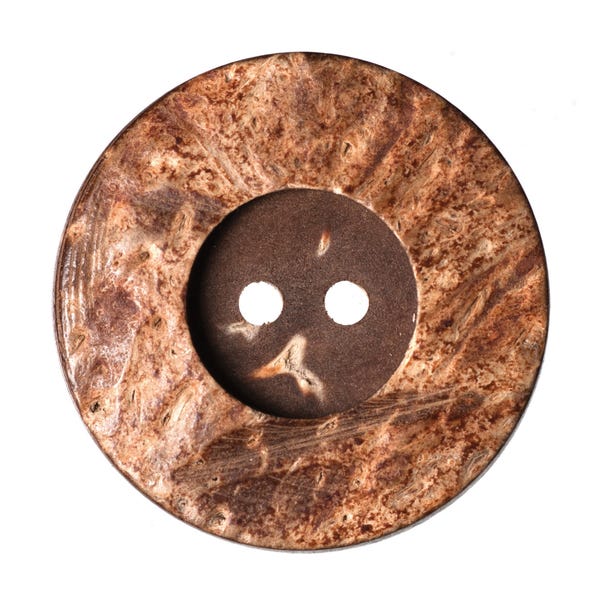 Round Rimmed Coconut Buttons 28mm Pack of 2 image 1 of 1