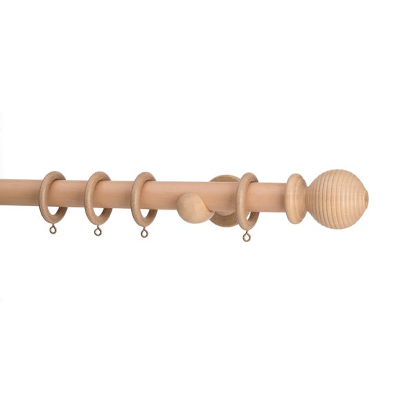 Maine Wooden Curtain Pole Dia. 28mm Beech (Brown)