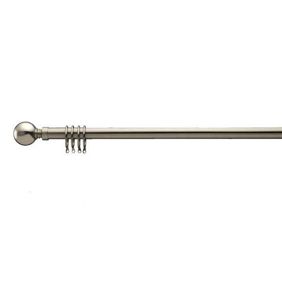 Ashton Fixed Satin Silver Curtain Pole Dia. 29mm | Dunelm